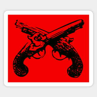 Crossed Flintlock Pistols - Crossed Guns USA Vintage Rustic Sticker